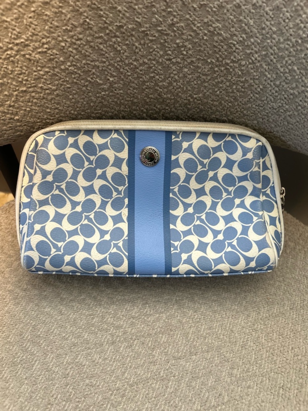 Coach Blue Chelsea Heritage Signature Tote with Cosmetic Pouch Set - Picture 7 of 11